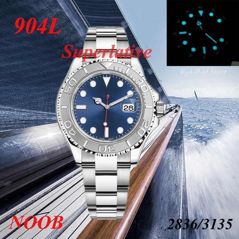 904L luxury Mechanical Watch Waterproof Yacht stainless steel Automatic Equipped with 2836/3135 movement Noob 40/42 | Наручные часы