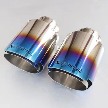 

1 Piece Car Muffler Tip Exhaust System Universal Straight Stainless Blue Exhaust Pipe Mufflers Multiple Sizes For Akrapovic