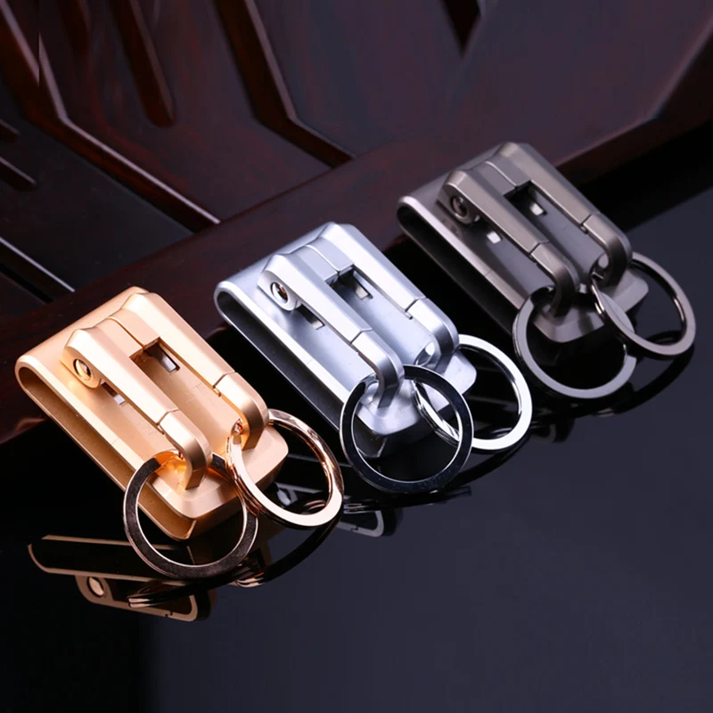 Premium Pack 20pcs Keychain Key Ring Hoop Metal Steel Yellow Gold Plated Buckle 