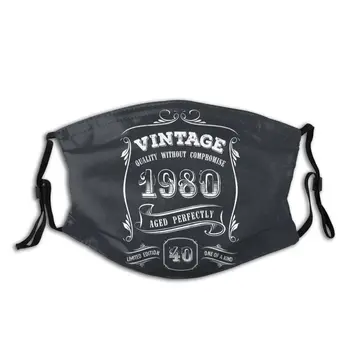 

1980 Aged Perfectly Reusable Face Mask with Filter 40th Birthday Anti Haze Dust Mask Protection Respirator Mouth Muffle