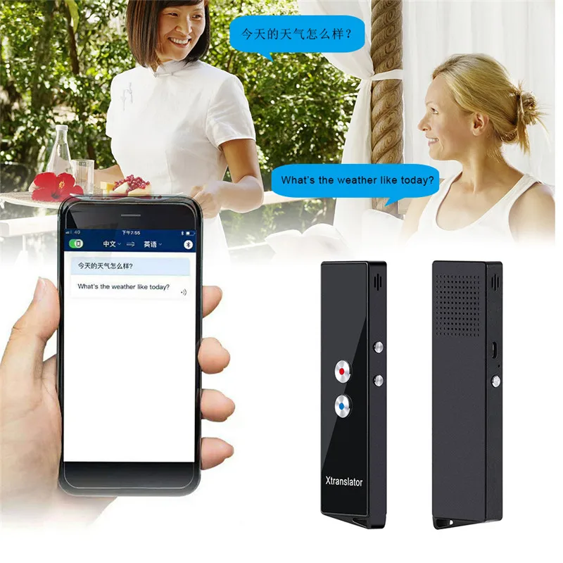 Bluetooth беспроводной мгновенный голосовой переводчик 42 языков Интеллектуальный wifi распознавание голоса многоязычный переводчик в режиме реального времени