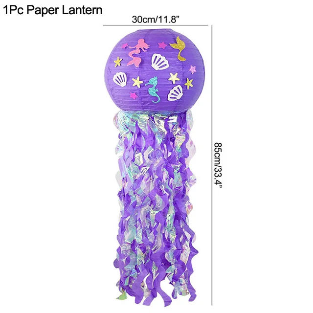 Little Mermaid Party Balloons 32inch Number Foil Balloon Kids Birthday Party Decoration Supplies Baby Shower Decor Helium Globos 1pc paper lantern
