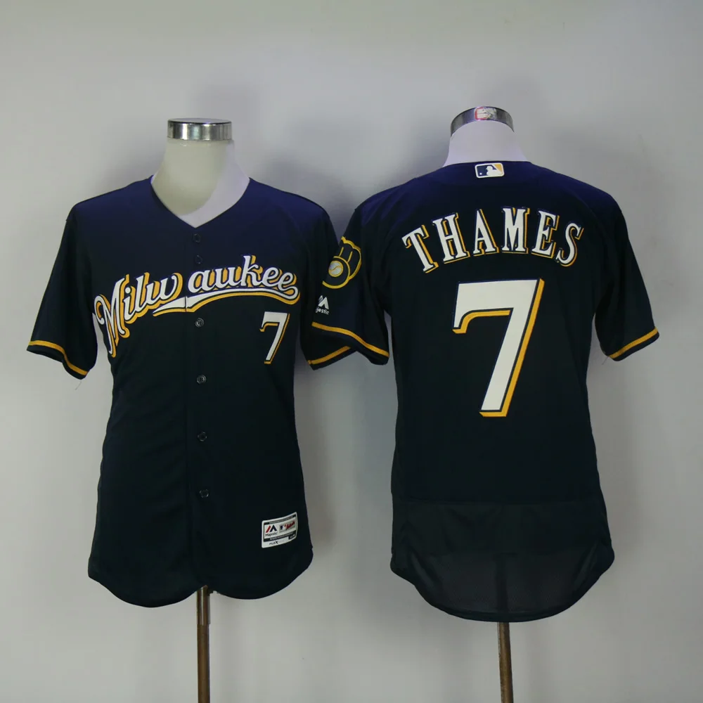 Небесно-голубой Мужская майка Milwaukee Christian Yelich Lorenzo Cain Eric Thames Lorenzo Cain Ryan Braun FLEX& Cool Base - Цвет: Небесно-голубой