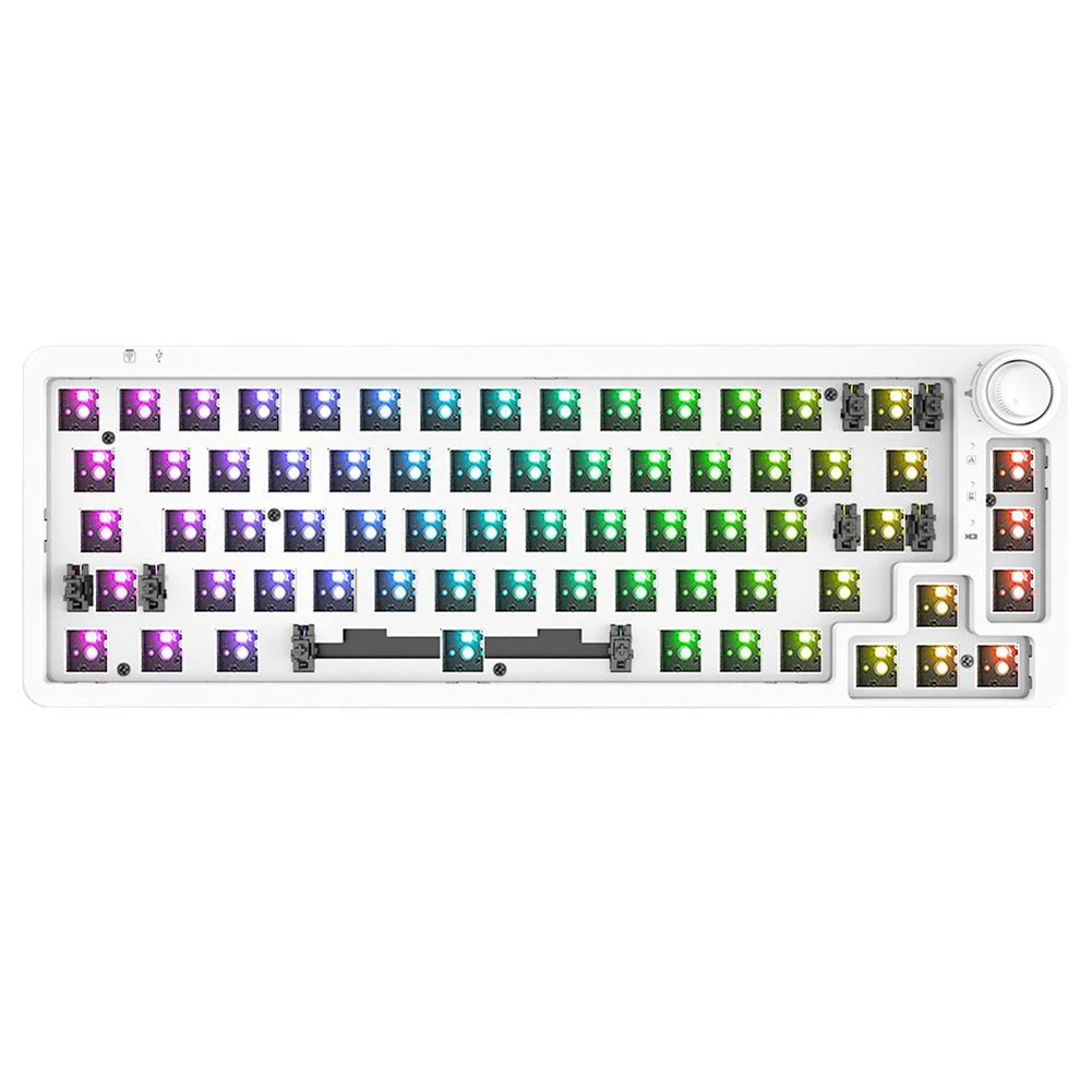 For 3Pin/5Pin Switch TM680 Knob Hot Swap Mechanical Keyboard Kit Wireless Bluetooth 3 Mode RGB Backlit Gamer 60% Keyboard computer keypad Keyboards