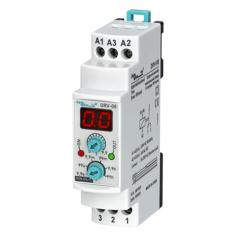 Samwha-Dsp DRV-08 цифровое Многофункциональное реле времени задержки (0 1 сек. -100 часов.) |