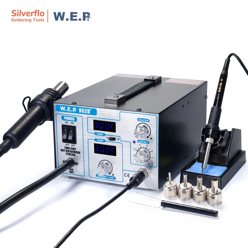 WEP 952D + диафрагменный насос пистолет горячего воздуха паяльная станция |