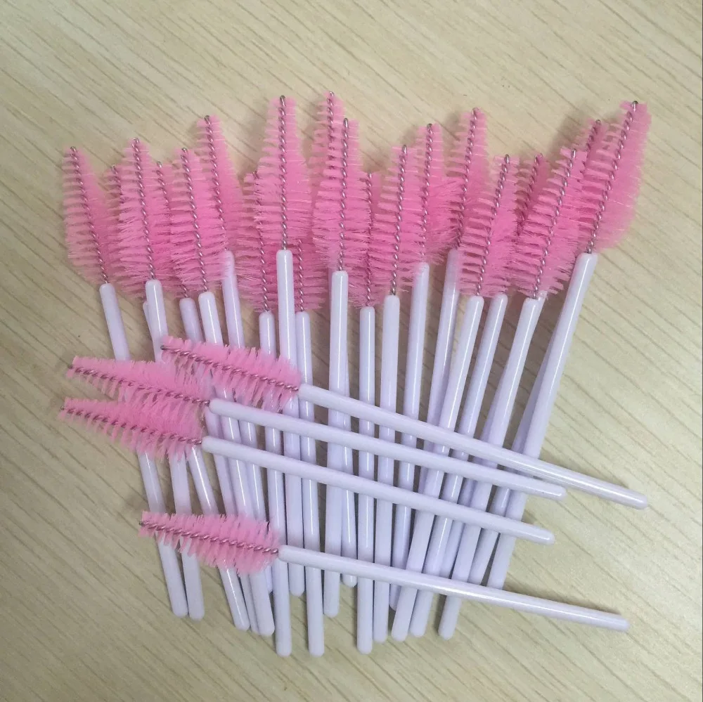 

500pcs Makeup Accessories Eyelashes Brush Teardrop Shape Strengthens & Thickens Lashes Synthetic Disposable Mascara Wand