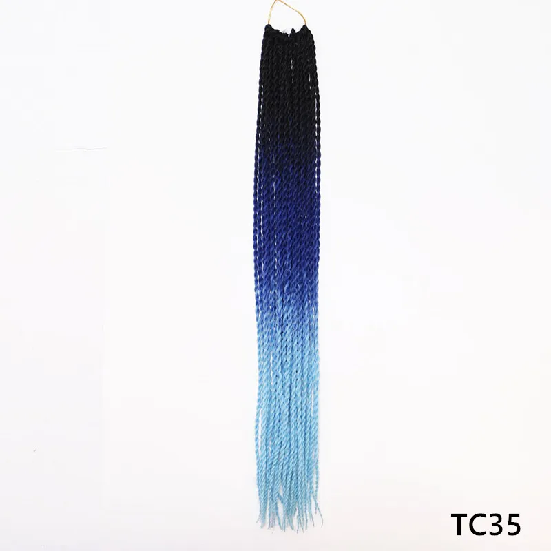 TC35 Fashion DIY Gradient Braided Hair Headwear Dreadlocks Women Synthetic Fiber Braiding Wig - Цвет: TC35