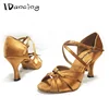 IDancing Dance Shoes Women's Ballroom Salsa Latin Shoes Sneakers Dance Shoes Ballroom Shoes Girls Black  Bronze High Heel ► Photo 1/4