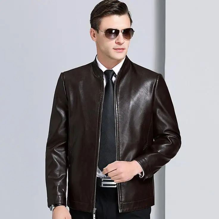 

Мужская повседневная куртка из натуральной овечьей кожи, в деловом стиле