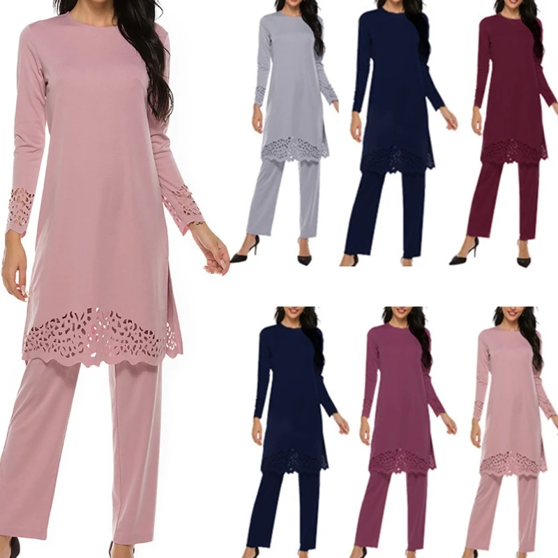 Комплект Abaya s женский из 2 предметов мусульманская туника с длинным рукавом и
