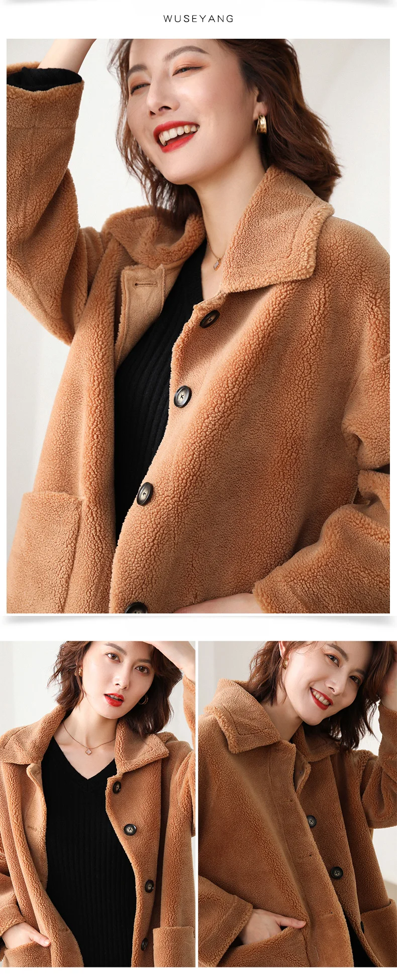 ALKMENE long fur one grain cashmere fur coat loose large size fashion thick warm female autumn and winter long coat