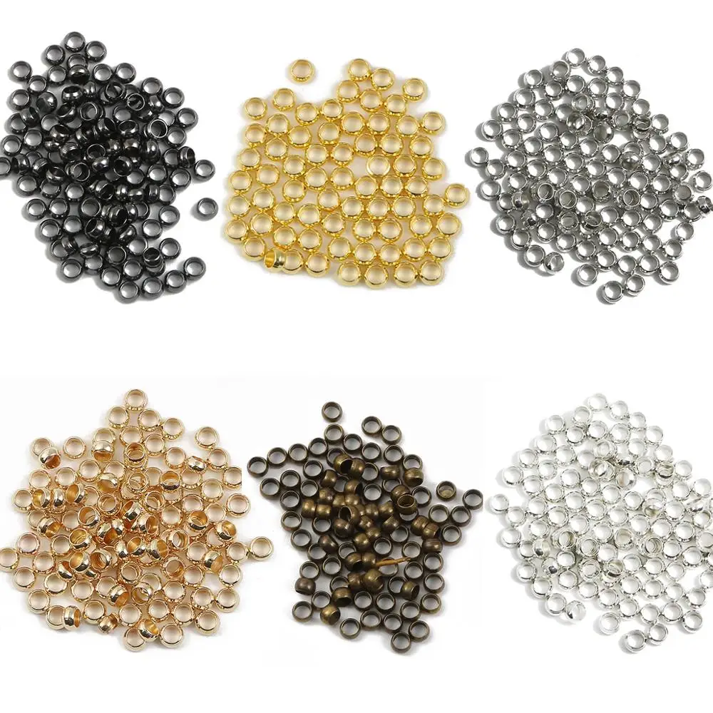 Jewelry Beads 1.5/2/2.5/3/3.5/4mm Ball Crimp End Beads Stopper Spacer Beads for DIY Necklace Jewelry Making Findings Accessories