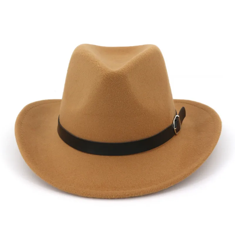 H7577 Fall Winter Wool Felt Fedoras Hat Men Women Lovers Simple Jazz