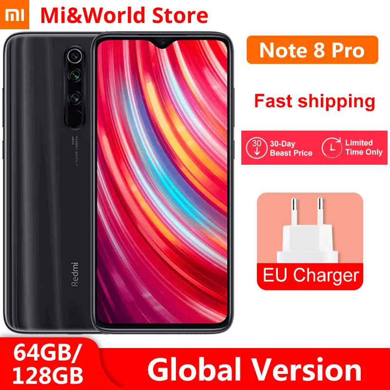 Глобальная версия Xiaomi Redmi Note 8 Pro 6 Гб 64 Гб/128GB смартфон Helio G90T Octa Core 64MP Quad камера