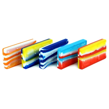 

50ml Non-stick Silicone Containers Storage Box for Wax Oil Rectangle Shape Silicone Dab Box Practical Home Use