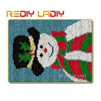 

Latch Hook Rug Kits Crocheting Carpet Rug Snowboy Acrylic Yarn Pre-Printed Canvas Cushion Mat DIY Crochet Tapestry Arts & Crafts