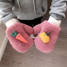 Новое поступление; разноцветные зимние повседневные модные детские кашемировые теплые перчатки с милым рисунком из мультфильма; детские варежки на палец