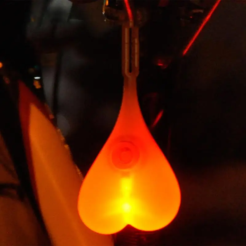 Bicycle Light New Creative Bike Rear Taillight 4 Color Heart Ball Safety Warning Light Riding Cycling Waterproof LED Lamp