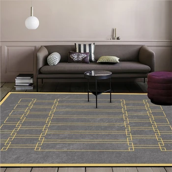 

AOVOLL Rugs and Carpets for Home Living Room Modern Minimalist Gray Marble Pattern Carpet Grey Modern Home Decor