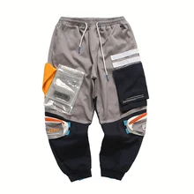 Мужские брюки-карго с карманами в стиле пэчворк, весна, Харадзюку, хип-хоп, повседневные мужские спортивные брюки, уличная одежда