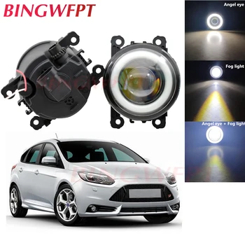 

2x For F*ord Focus MK2/3 Fusion Fiesta Tourneo Transit 2001-2015 Car Accessories H11 LED Fog Light with Angel Eye