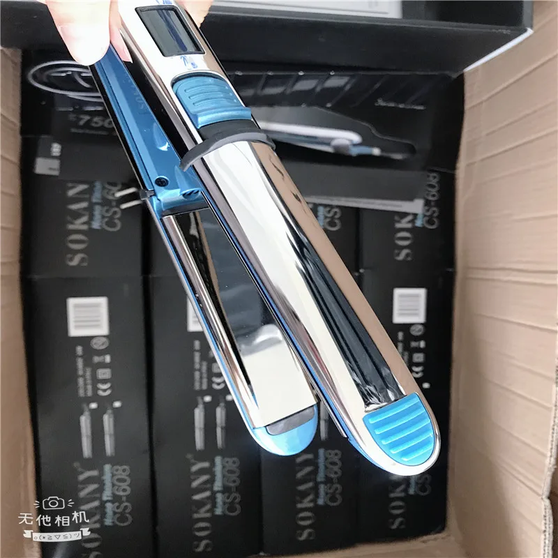 Max 750F Pro титановая плавающая пластина плоский утюжок выпрямитель для волос Профессиональный быстрый Электрический выпрямитель с ЖК-дисплеем 100-240 В
