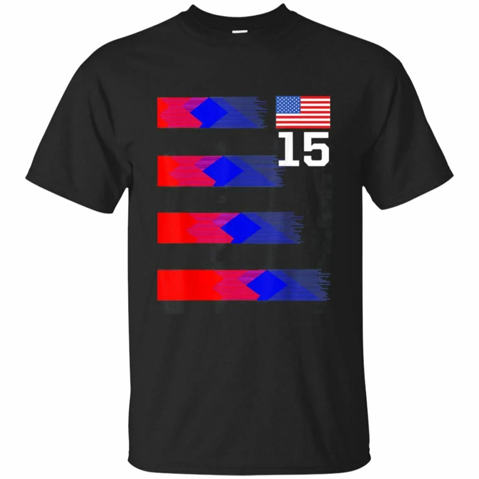 Cool Usa Soccer T-Shirt Women Football Team Flag Number 15 Black S-3Xl High Quality Casual Printing Tee Shirt | Мужская одежда