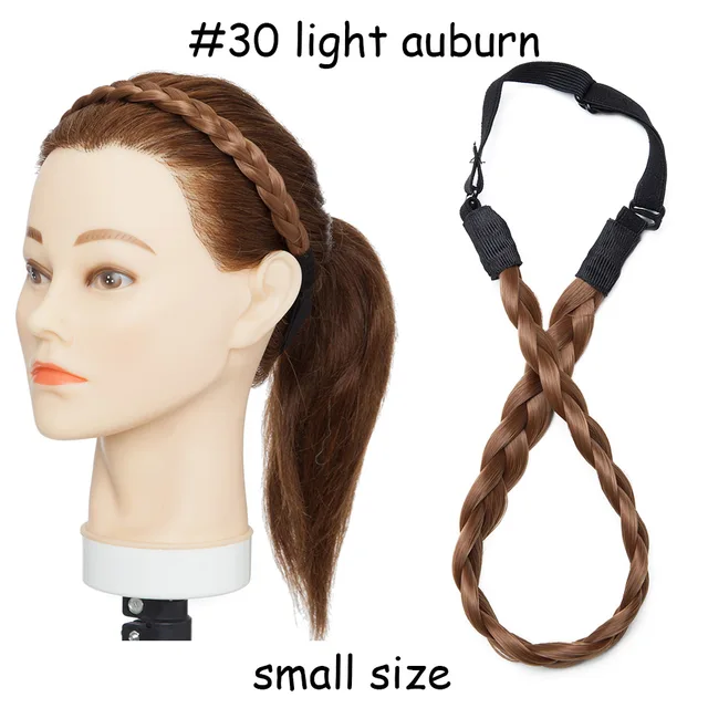 BENEHAIR Synthetic Braided Headbands Fake Hair Plaited Hair Band Braiding Hair Accessories Hair Extension Hairpiece For Women S-light auburn