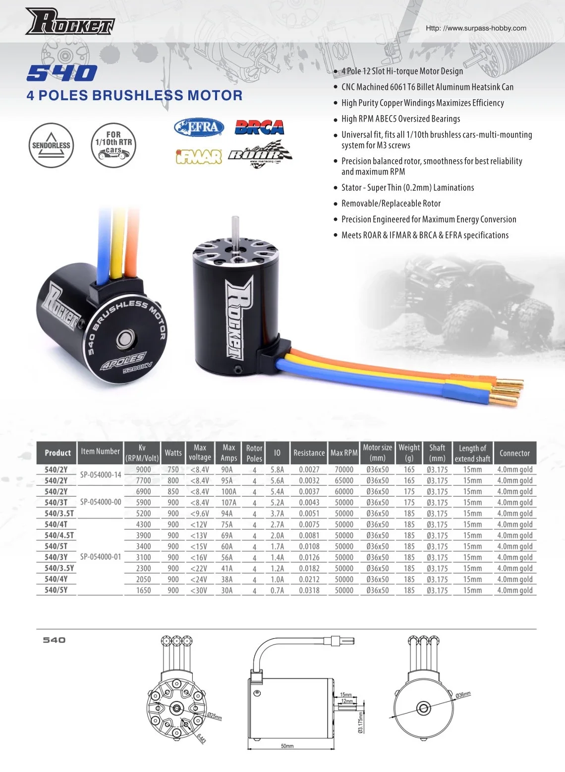 540brushless sensorless motor brushless motor + esc 60A combo with Lcd program car rc monster truck parts for high speed rc cars