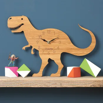 

INS Nordic Children Kids Room Living Room Wall Clock Mute 3D Cartoon Cute Dinosaur Wall Clock Decor Set Home Nursery Photo Props