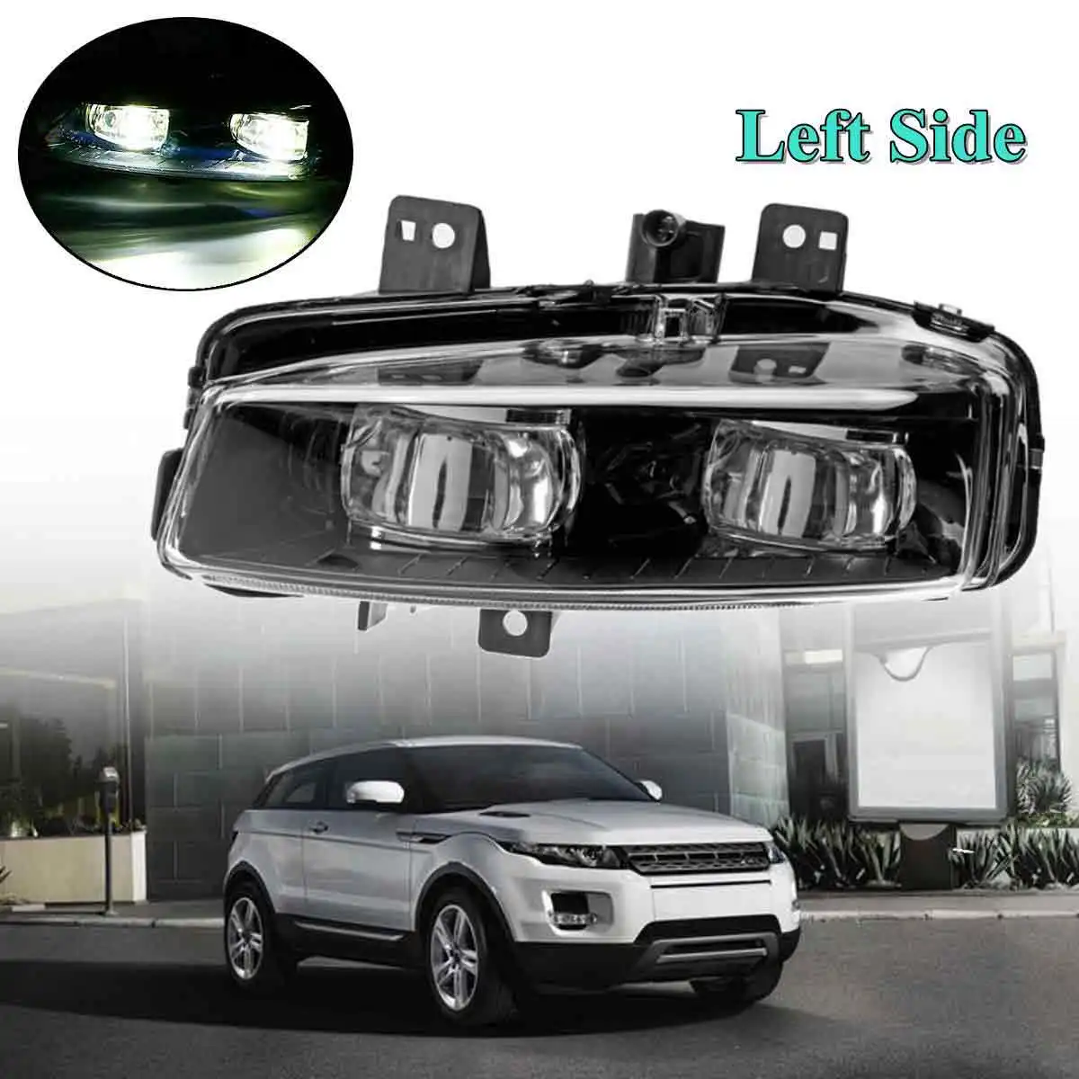 12 В левый/правый противотуманный светильник для Range Rover Evoque Dynamic 2011 2012 2013 автомобильный передний бампер противотуманный светильник s лампа - Цвет: Left black