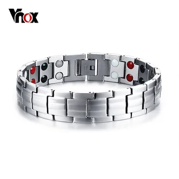 

Vnox Men's Punk Healthy Bio Energy Bracelet Tone Stainless Steel Chain Link Magnet Bracelets Bangles for Male Jewelry