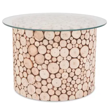 

vidaXL Coffee Table Genuine Wood 60.5x40 cm