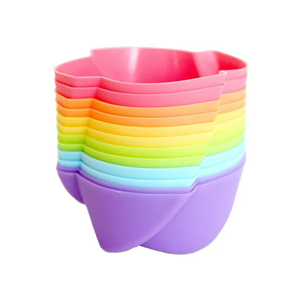 Многоразовые силиконовые чашки для кексов, высокое качество, цветочный торт, чашки для выпечки, желе, яркие цвета, форма для кексов