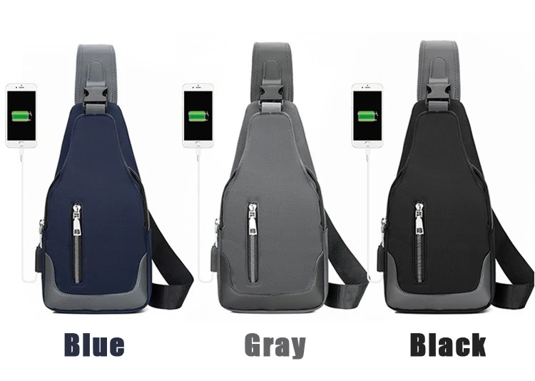 Сумка-мессенджер для мужчин, дорожная сумка на плечо из ткани Оксфорд, нагрудные сумки для мужчин, большая емкость, разъем для наушников, сумка через плечо, зарядка через usb, G173