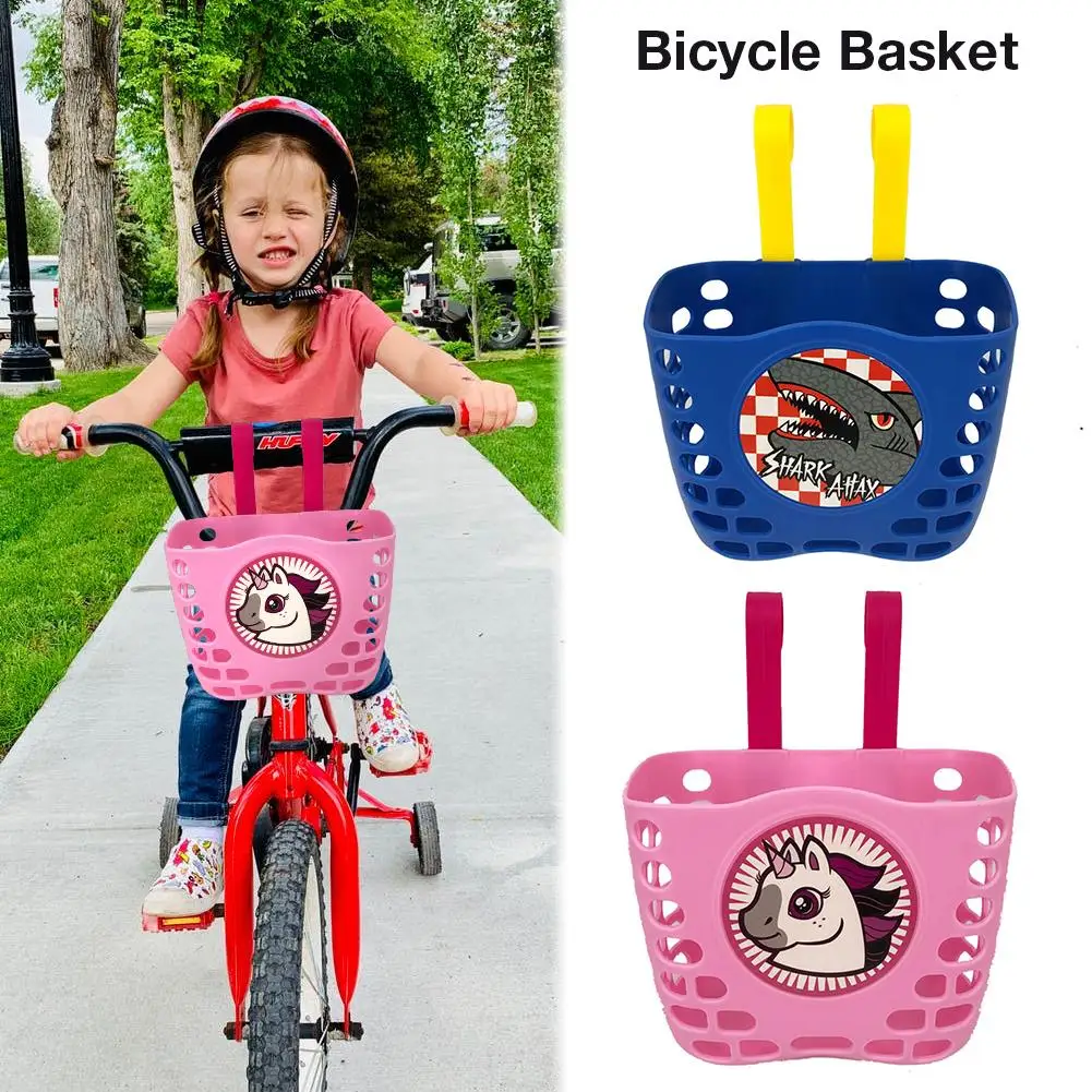 Kids Bicycle Basket Children Bike Front Basket Scooter Handlebar Bag Carrier Enviromental Plastic Basket Kids Parts Cycle Basket