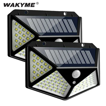 

WAKYME 100 LED Solar Light Outdoor Solar Lamp PIR Motion Sensor Street Light Solar Powered Wall Light for Garden Decoration