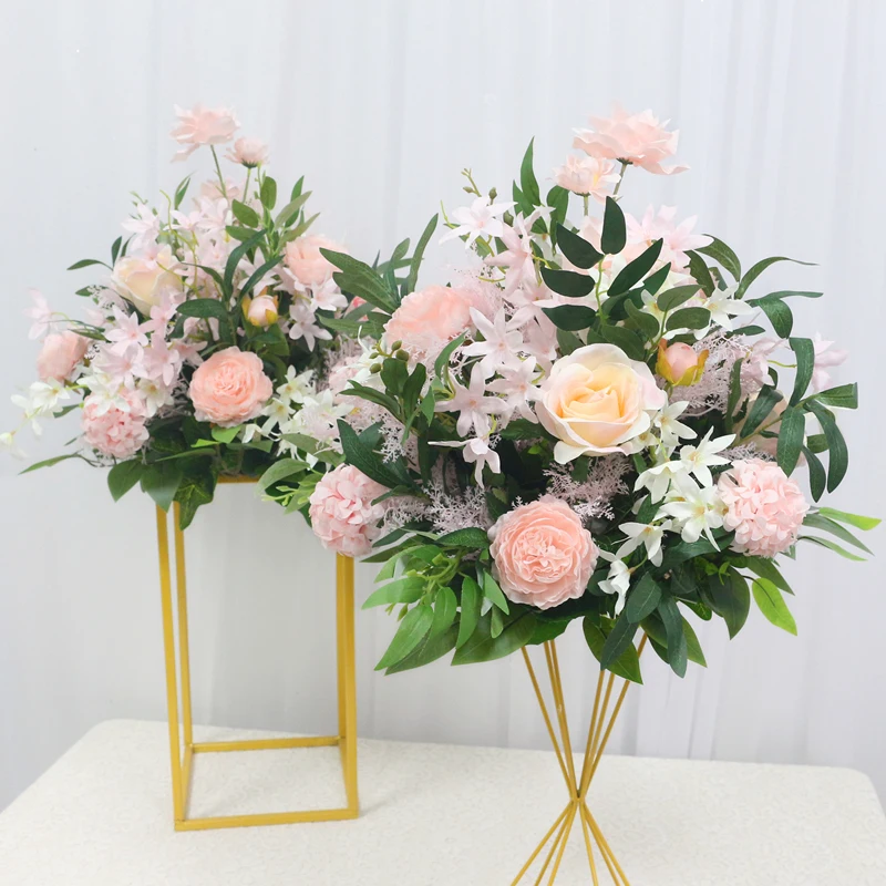 JAROWN 40cm Silk Artificial Rose Hydrangea Flower Ball Wedding Centerpieces Arrangement Decor Wedding Party Backdrop Flores Accessories (36)