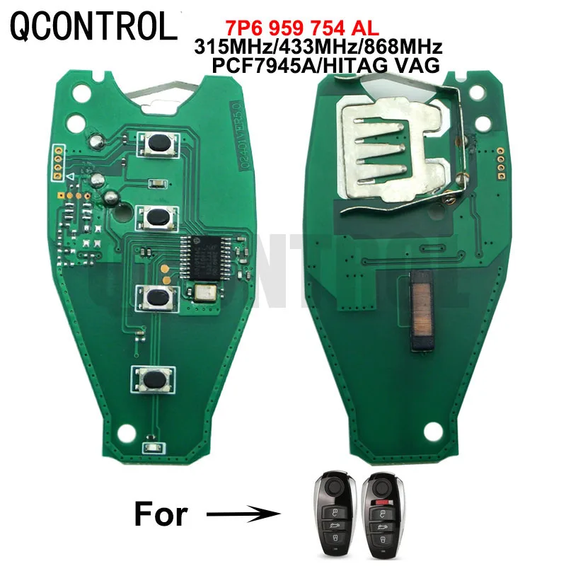 QCONTROL Car Remote Key Electronic Circuit Board for 315/ 433/ 868MHz ID46 PCF7945/7953 Chip for Volkswagen Touareg 2010-2014 qcontrol car control remote key electronic circuit board for opel zafira b 2005 2013 vauxhall astra h 2004 2009