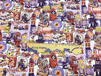 

45*110cm Cotton Cartoon Bear Printing Fabric Patchwork Needlework DIY Handmade Cloth Dress Sewing Material Quilting Bedding