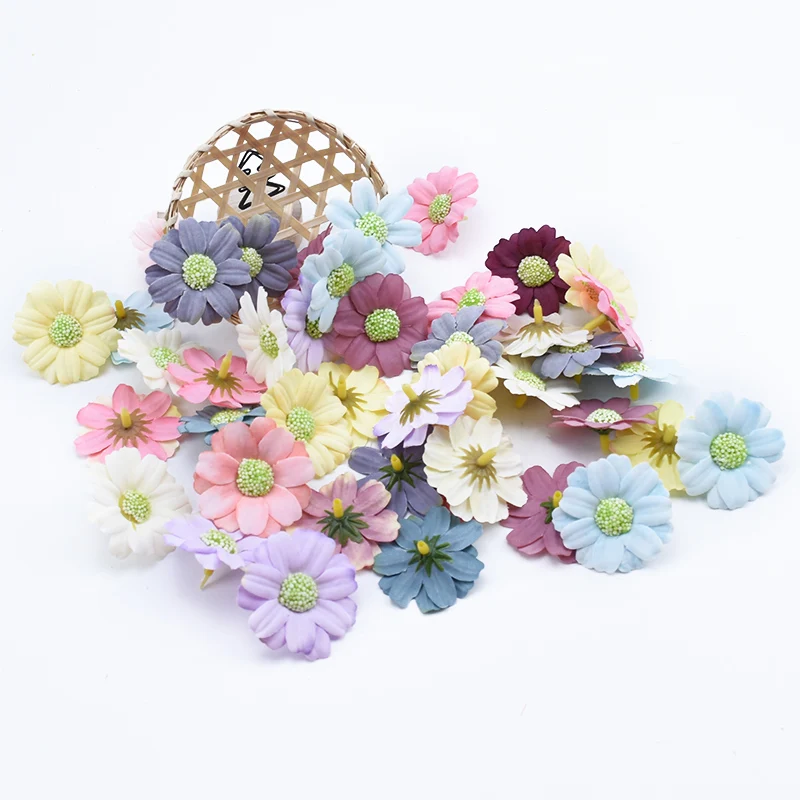 20 Pieces Little Daisies Multicolor Wedding Decorative Flowers Christmas Garlands Decorations for Home Cheap Artificial Flowers