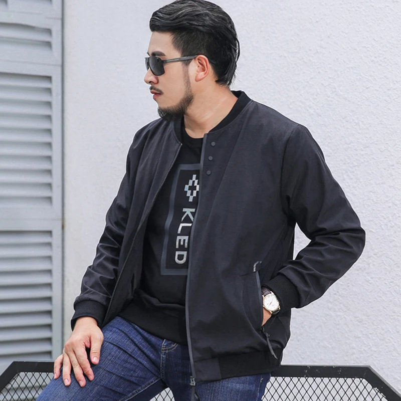 

Casual business portable solid color men jacket oversized XL-7XL zipper jacket motorcycle men coat clothing