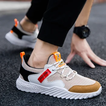 

Fashion Sport Tennis Sneakers Lightweight Men Mixed Color Casual Trainers Shoes Breathable Male Lace Up Walking Shoes Footwear
