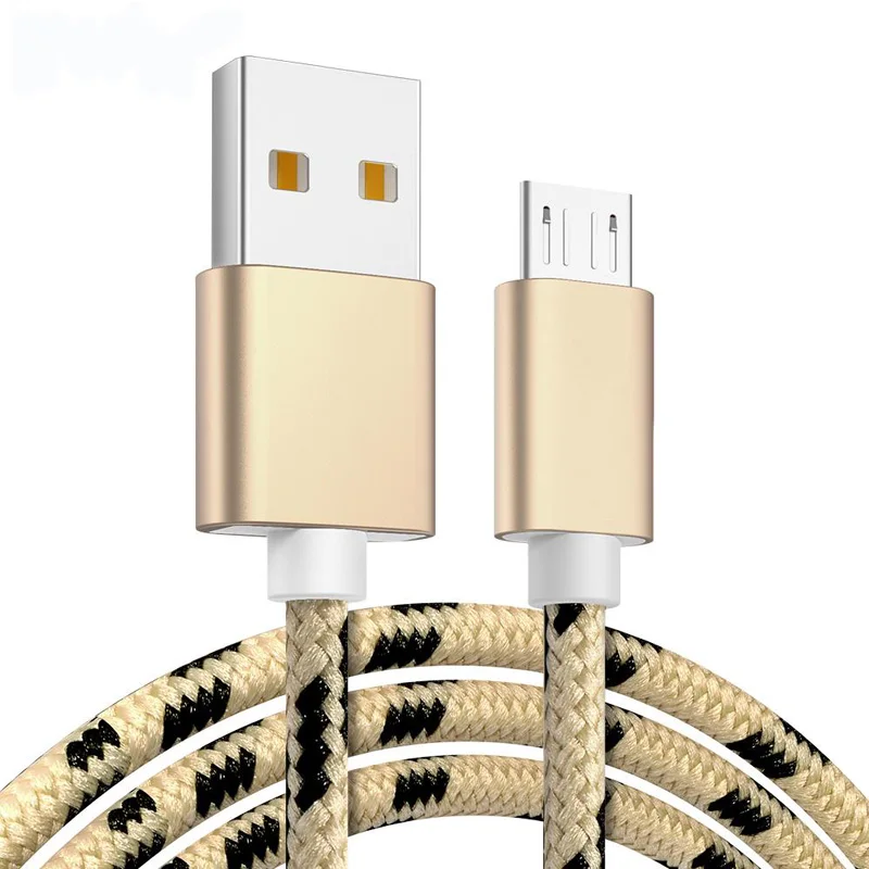 Micro USB кабель зарядное устройство Android телефон Плетеный шнур Быстрая зарядка для