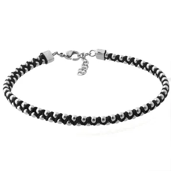 

Fashion jewelry bracelet beaded chain adjustable screw handmade sting gent men simple casual blue black