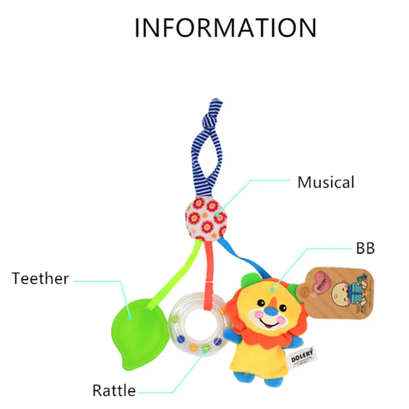 Мягкая детская кроватка кровать коляска Мобильная подвесная погремушка игрушки детский медведь Лев Зебра кошка игрушка тележка 0-12 новорожденный плюшевый развивающий