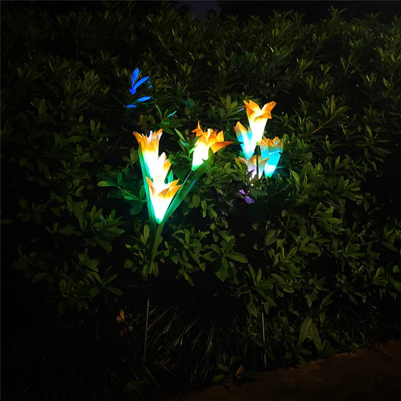 Solar Power Flower Light LED Waterproof Rose Flower Stake Lamp for Home Garden Yard Lawn Path Fairy Lights Garden Decor Outdoor