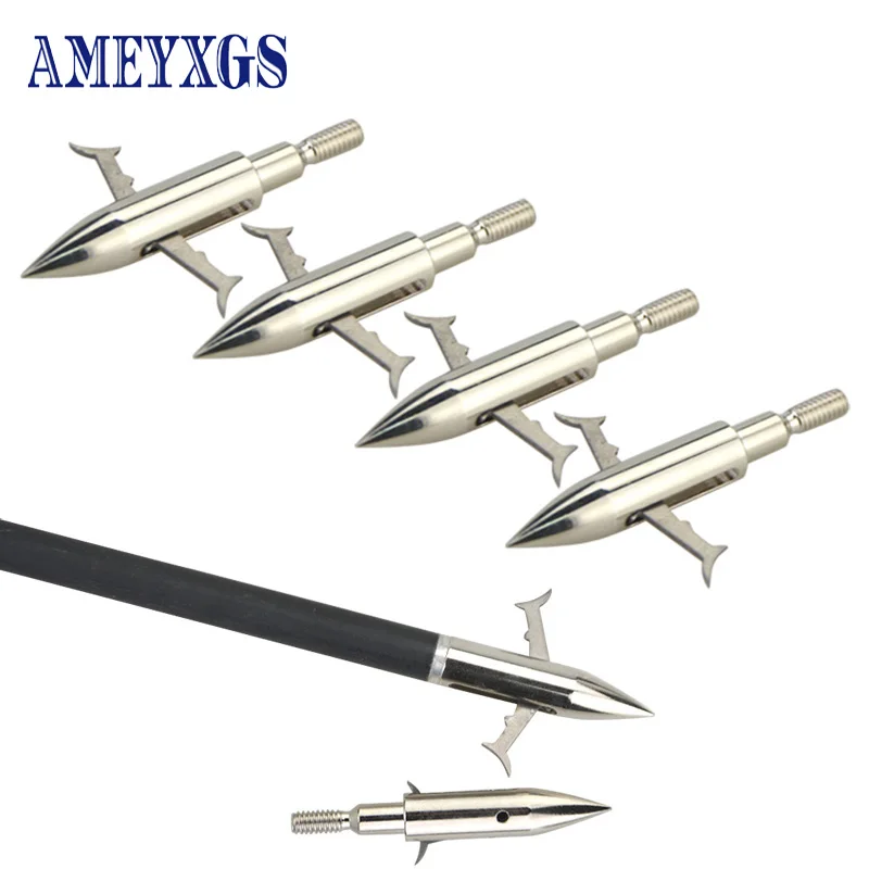 

6/12pcs Archery Arrowhead Points Fishing Arrowheads Bowfishing 160 Grain Broadheads Darts Slingshot Arrow Tips Steel Accessories