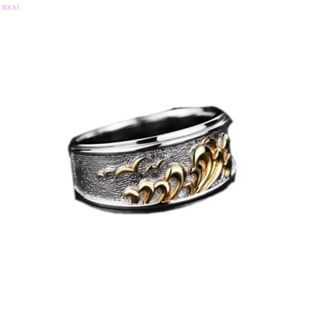 Серебро 925 s925 Серебряное модное мужское кольцо корейский стиль простое Новое модное серебряное Ювелирное кольцо для мужчин новое популярное